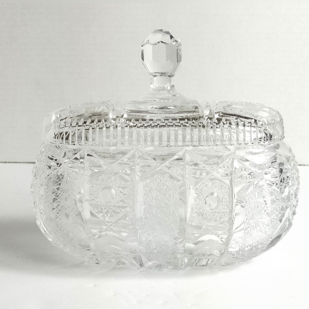 Queens Lace Cut Crystal Candy Dish